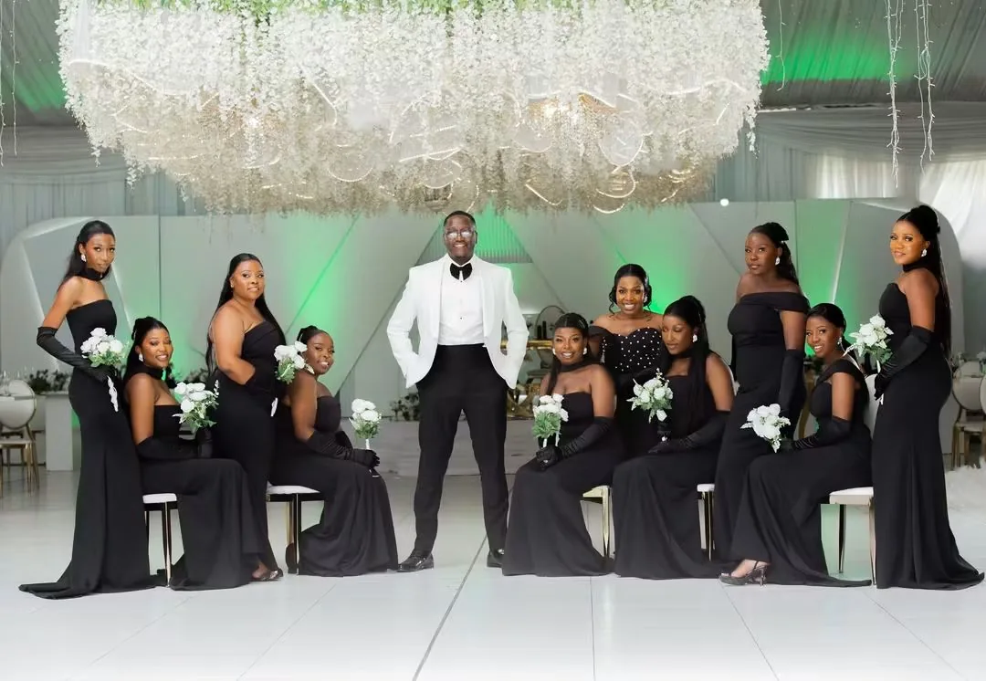 Reception tables and floral styling at Nyasha and Simba's Harare wedding — founder's pre-Caronai experience, planned and coordinated by Tanaka